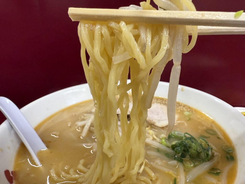 東洋軒のみそラーメンの麺の画像